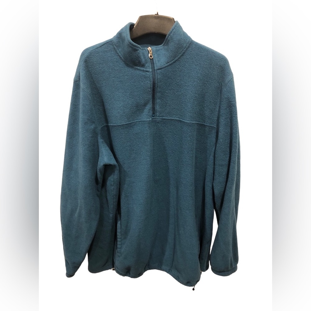 Men’s 2XL Croft and Barrow Teal long sleeve partial zip collared sweatshirt - Picture 1 of 17